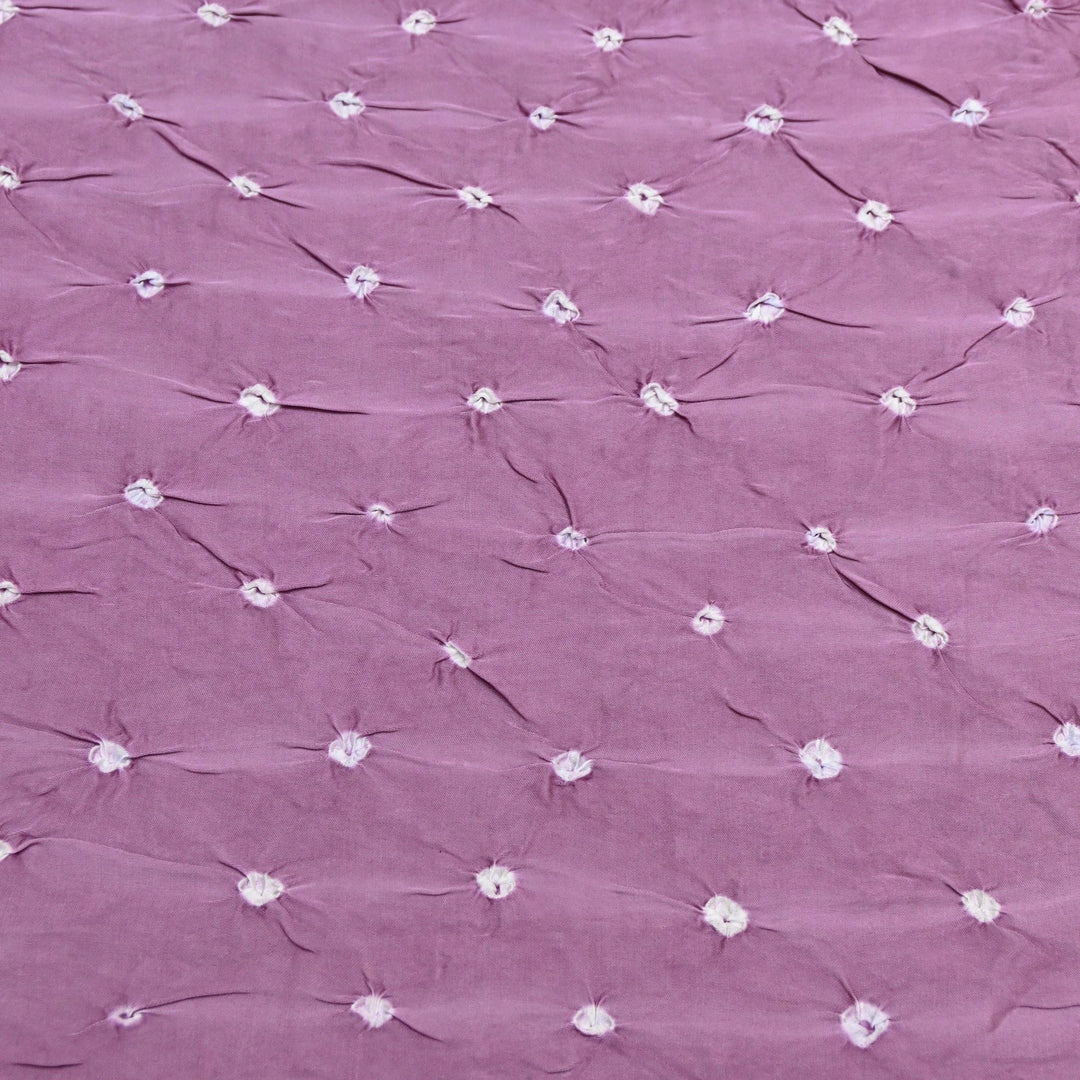 Opera Mauve Color Bemberg Satin Digital Bandhani Print Designer Fabric GT0001-16