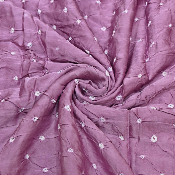 Opera Mauve Color Bemberg Satin Digital Bandhani Print Designer Fabric GT0001-16