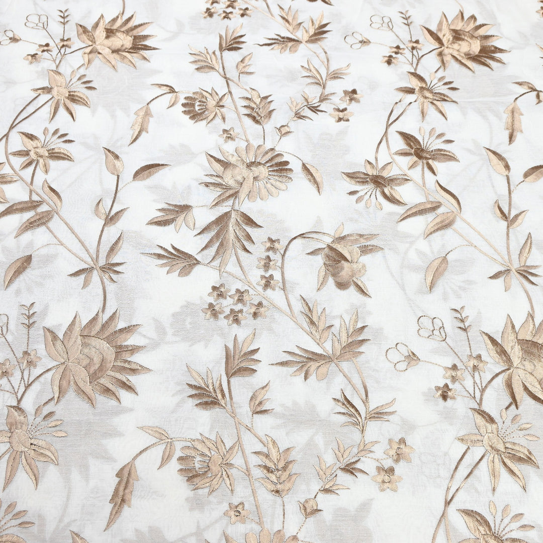 Mul Chanderi Thread Embroidery Fabric|Soft Designer Embroidered Dress Material | 00RV99-02