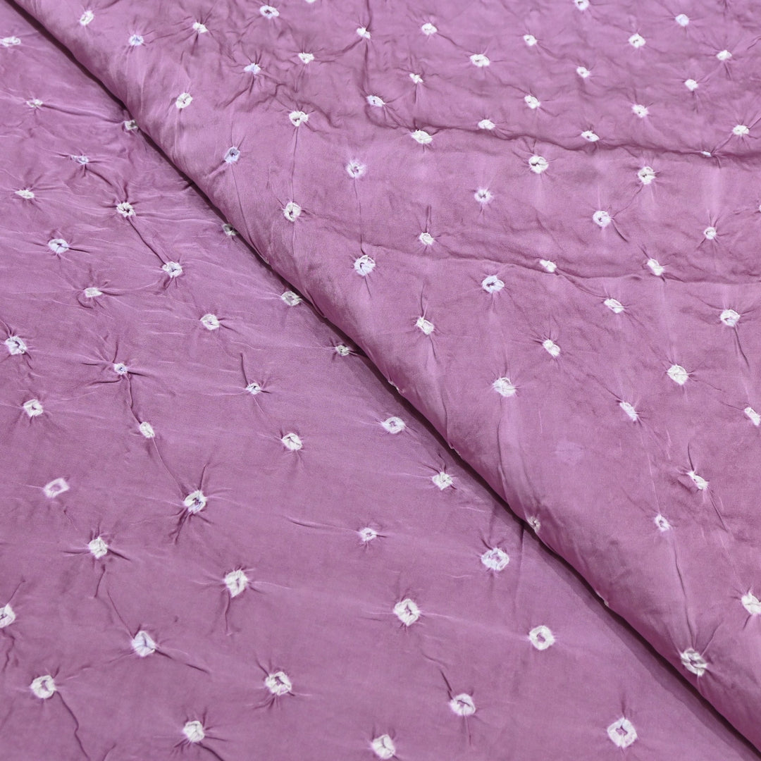 Opera Mauve Color Bemberg Satin Digital Bandhani Print Designer Fabric GT0001-16