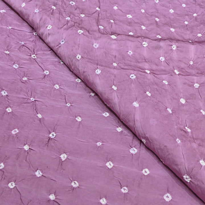 Opera Mauve Color Bemberg Satin Digital Bandhani Print Designer Fabric GT0001-16