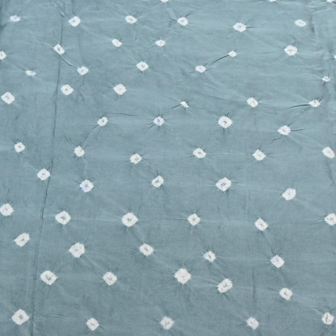 Steel Grey Color Bemberg Satin Digital Bandhani Print Designer Fabric GT0001-17
