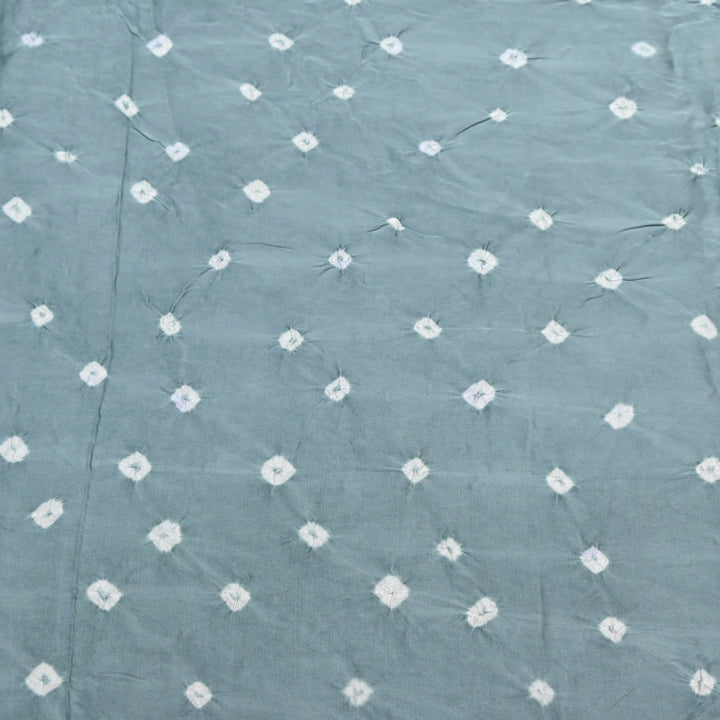 Steel Grey Color Bemberg Satin Digital Bandhani Print Designer Fabric GT0001-17