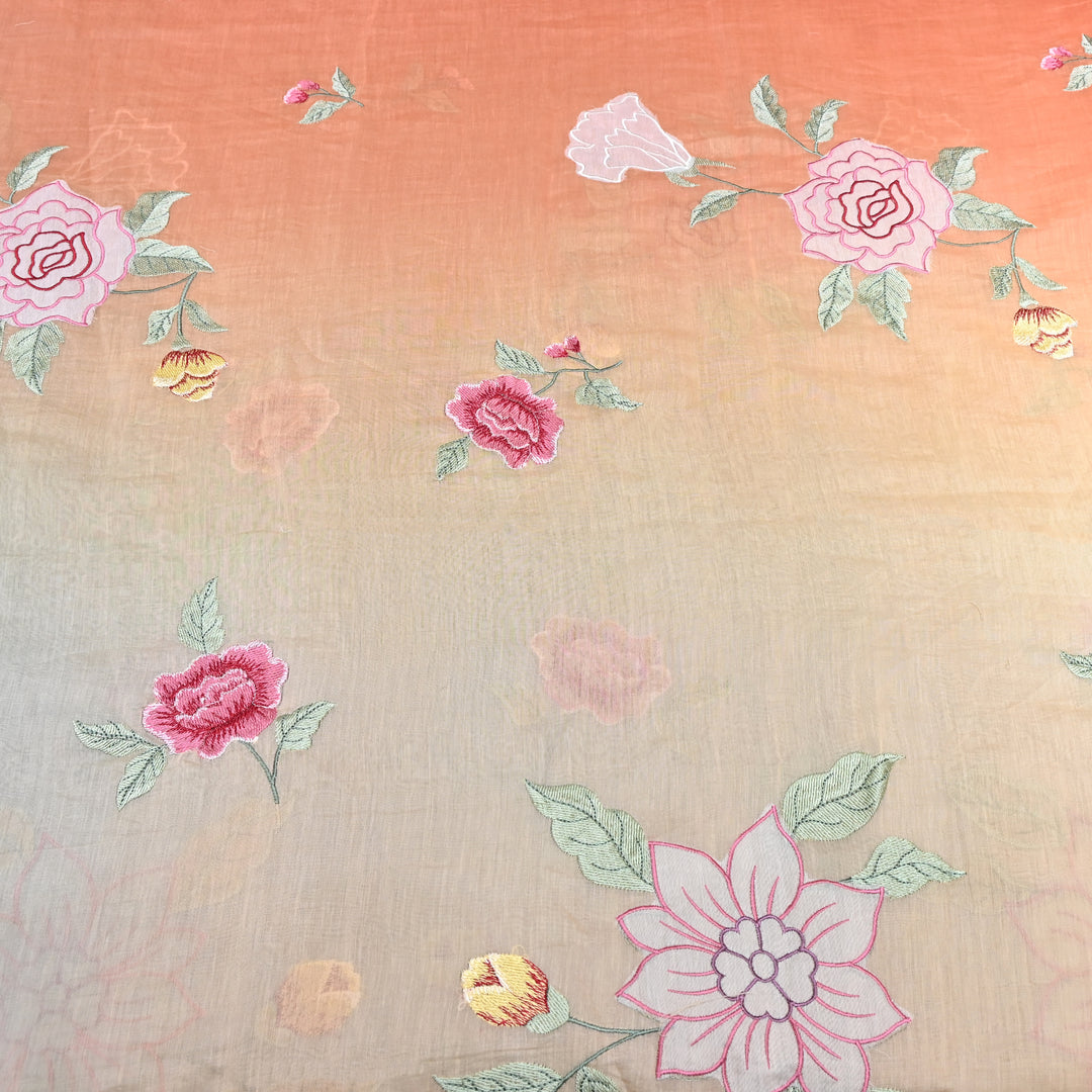 Shaded Mul Chanderi Thread Embroidery Fabric GP4327-2