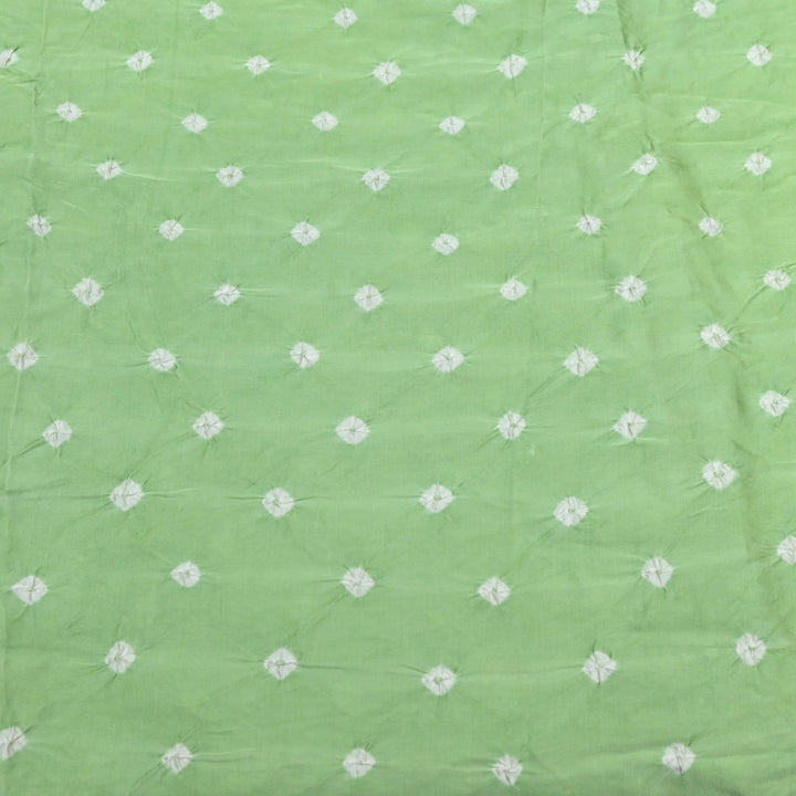 Frog Green Color Bemberg Satin Digital Bandhani Print Designer Fabric GT0001-18