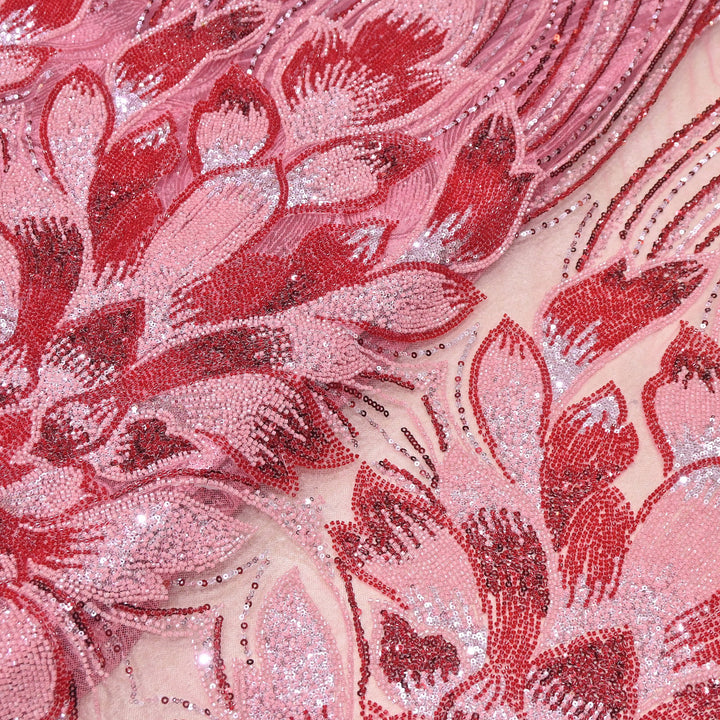 Imported Heavy Sequin & Bead Embroidery Fabric | AF6808-05