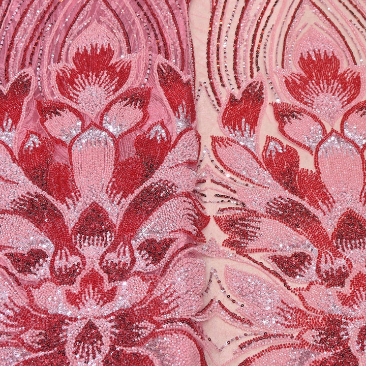 Imported Heavy Sequin & Bead Embroidery Fabric | AF6808-05