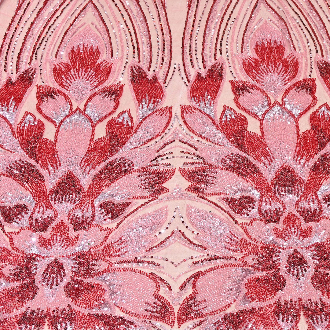 Imported Heavy Sequin & Bead Embroidery Fabric | AF6808-05