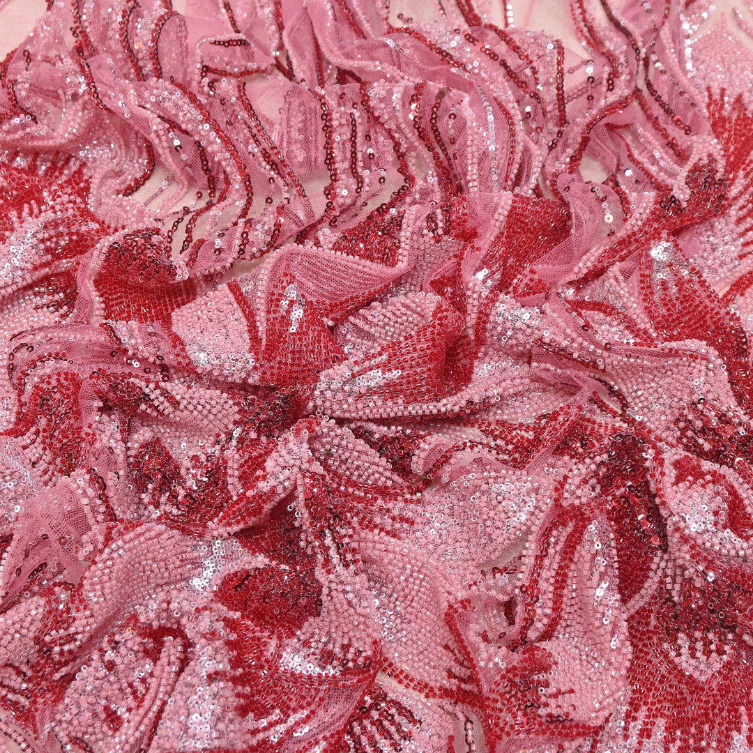 Imported Heavy Sequin & Bead Embroidery Fabric | AF6808-05