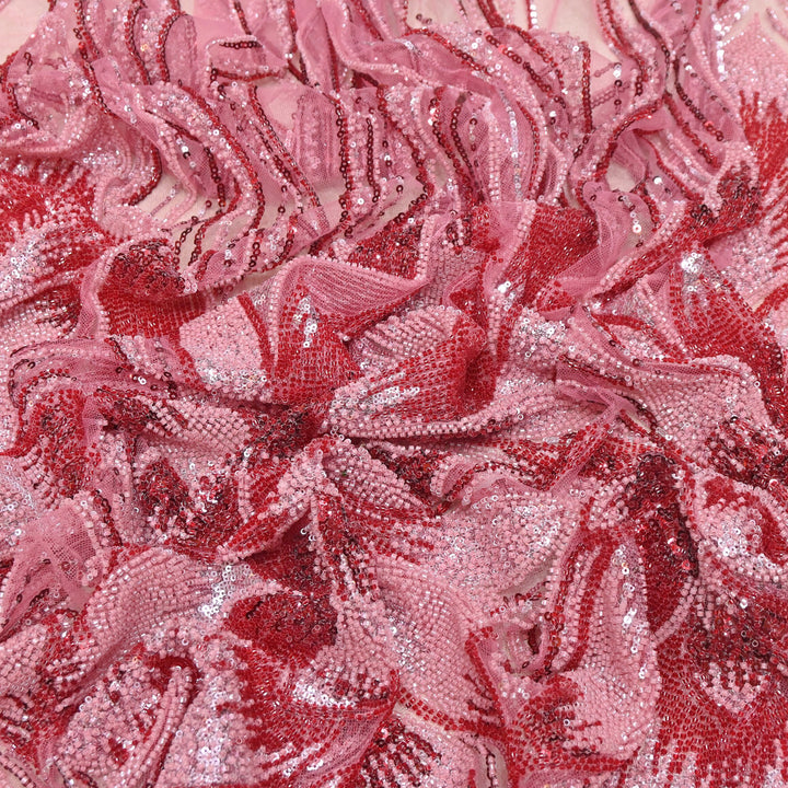 Imported Heavy Sequin & Bead Embroidery Fabric | AF6808-05