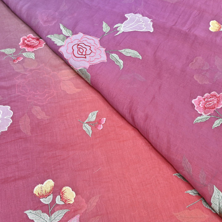 Shaded Mul Chanderi Thread Embroidery Fabric GP4327-6