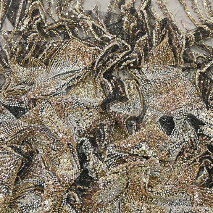 Imported Heavy Sequin & Bead Embroidery Fabric | AF6808-03
