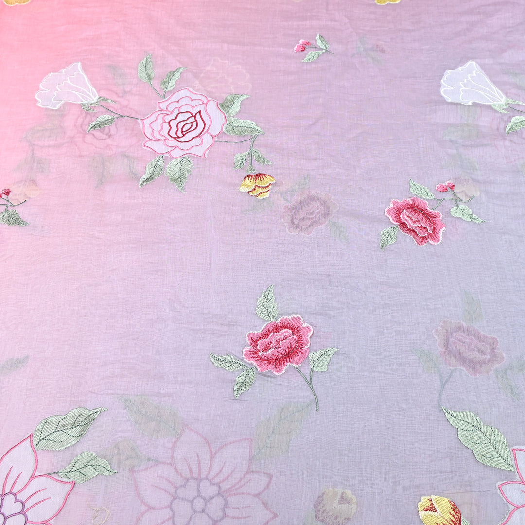 Shaded Mul Chanderi Thread Embroidery Fabric GP4327-4