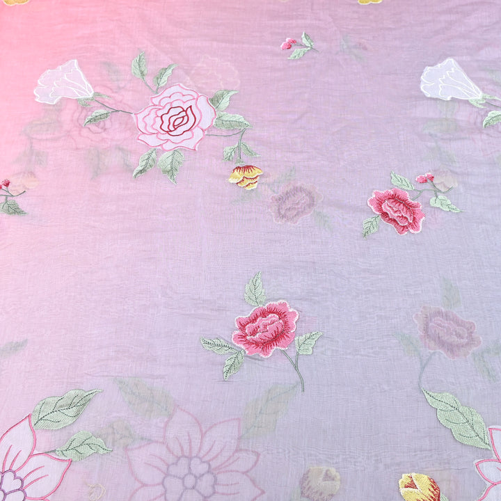 Shaded Mul Chanderi Thread Embroidery Fabric GP4327-4