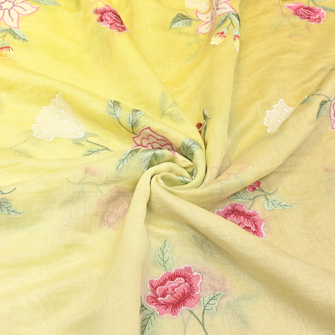Shaded Mul Chanderi Thread Embroidery Fabric GP4327-5
