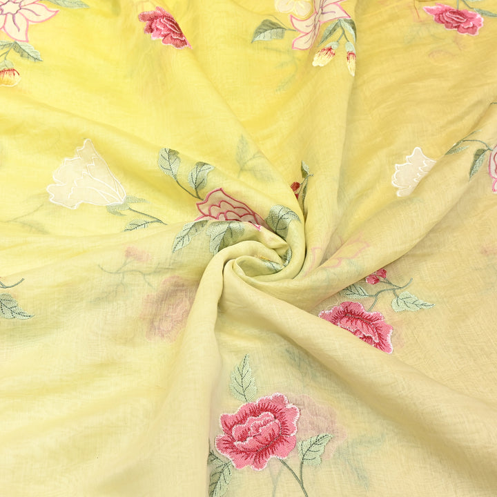 Shaded Mul Chanderi Thread Embroidery Fabric GP4327-5
