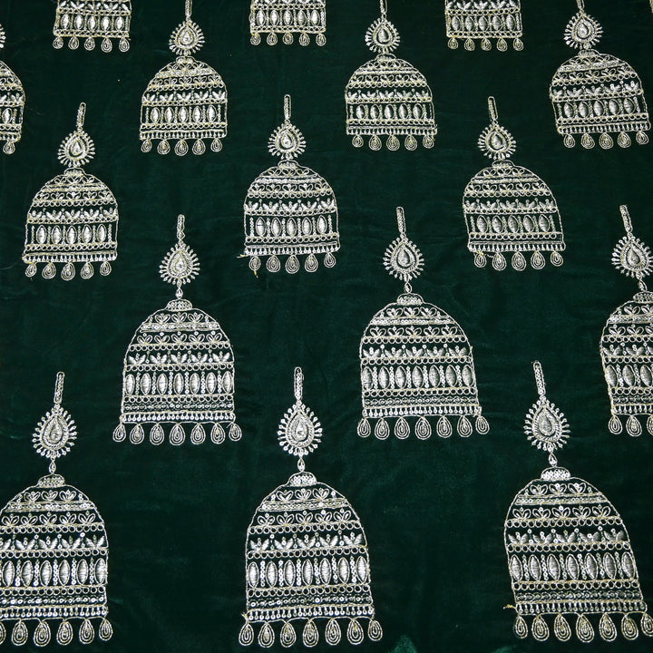 Velvet Zari With Sequins Embroidery Fabrics