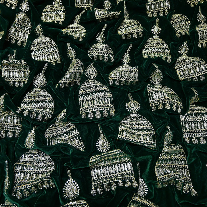 Velvet Zari With Sequins Embroidery Fabrics