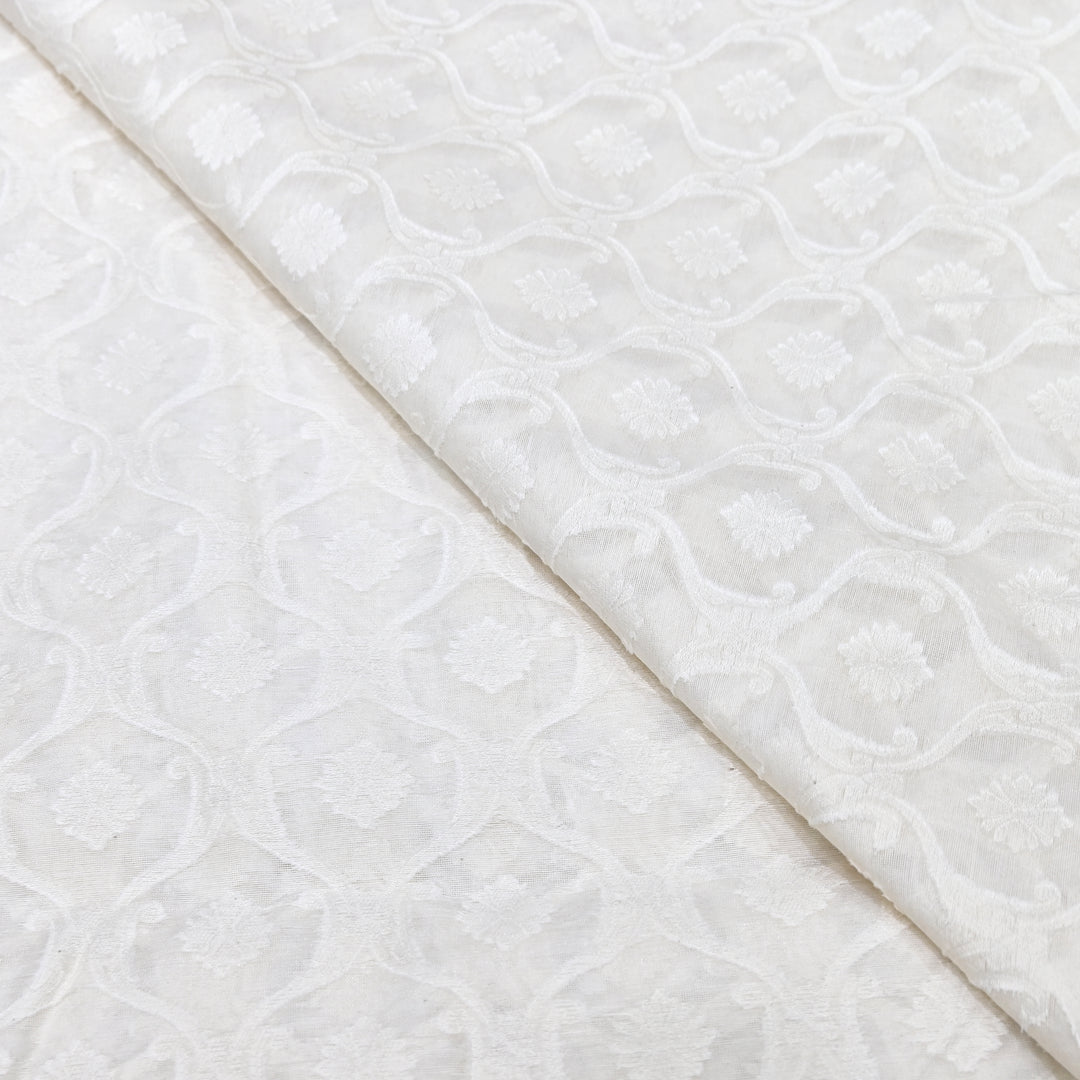 Semi Self Chanderi Designer Fabric 000476-1
