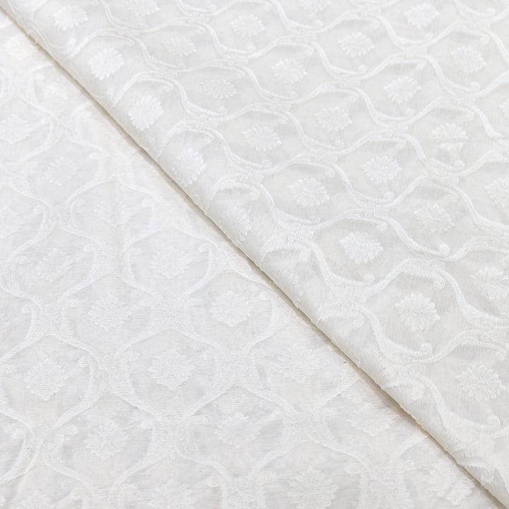 Semi Self Chanderi Designer Fabric 000476-1