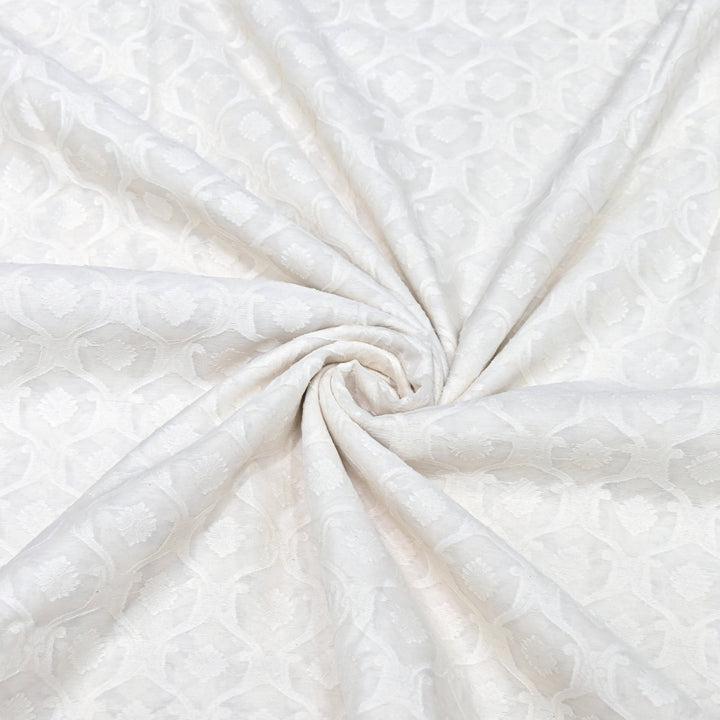 Semi Self Chanderi Designer Fabric 000476-1