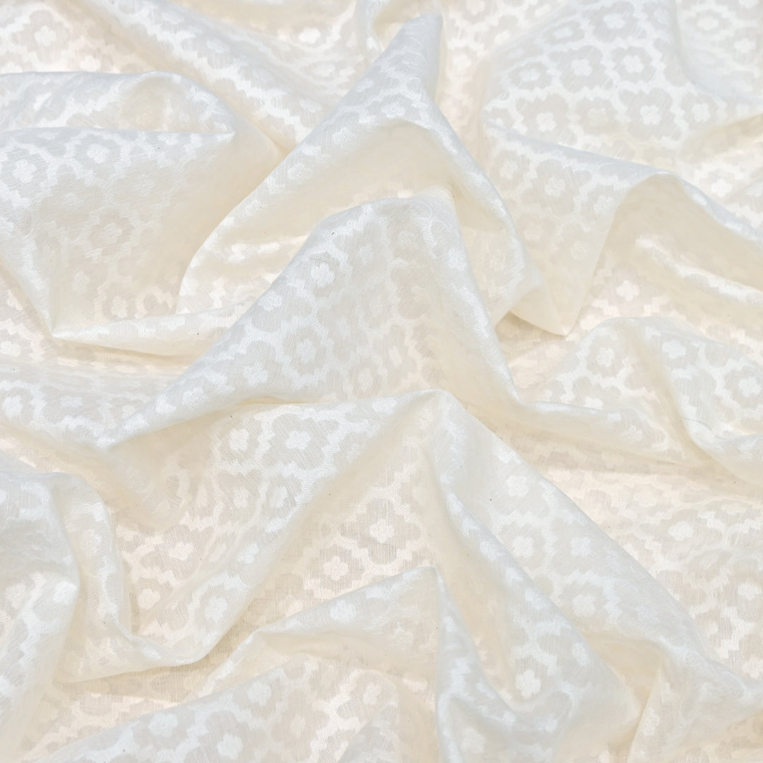 Semi Self Chanderi Designer Fabric 000476-3