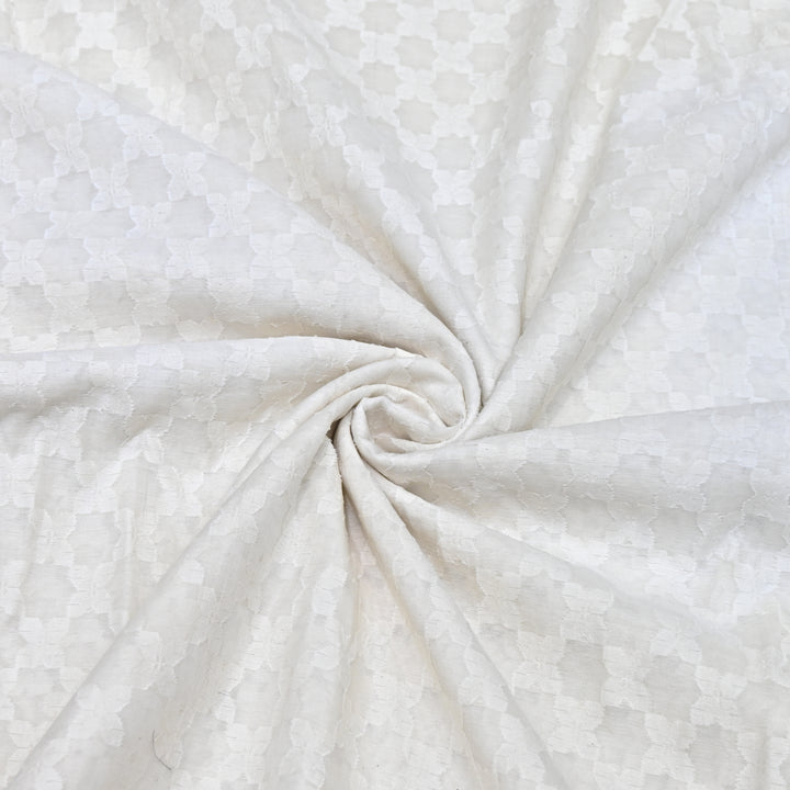Semi Self Chanderi Designer Fabric 000476-5