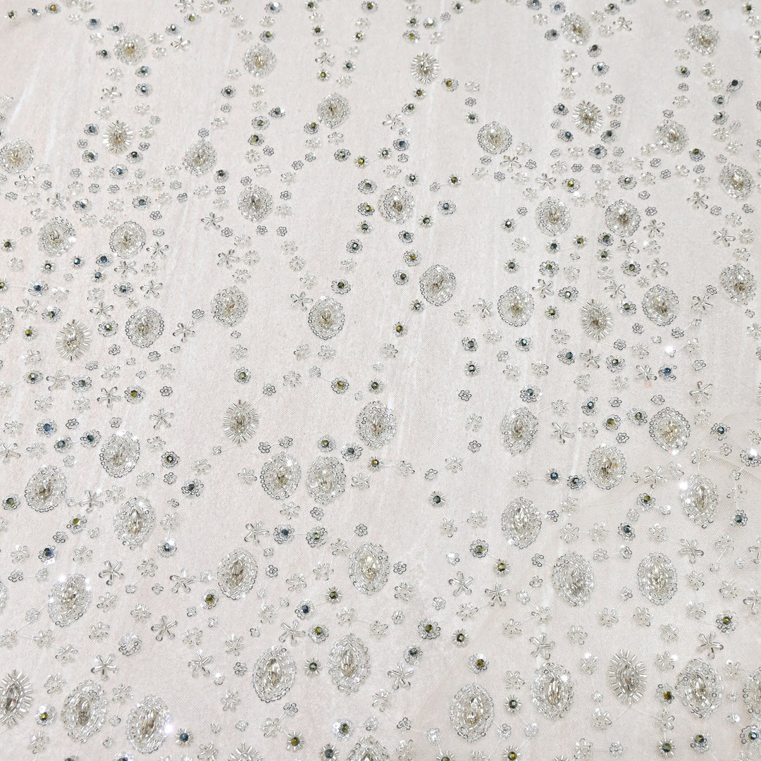 Imported Heavy Sequins, Cutdana & Stone Net Embroidery Fabric 60" | AF6805-01