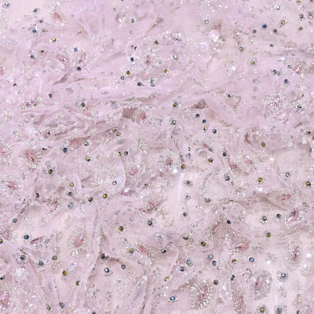 Imported Heavy Sequins, Cutdana & Stone Net Embroidery Fabric 60" | AF6805-02