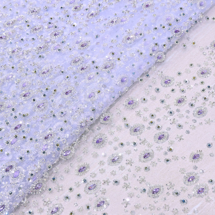 Imported Heavy Sequins, Cutdana & Stone Net Embroidery Fabric 60" | AF6805-03