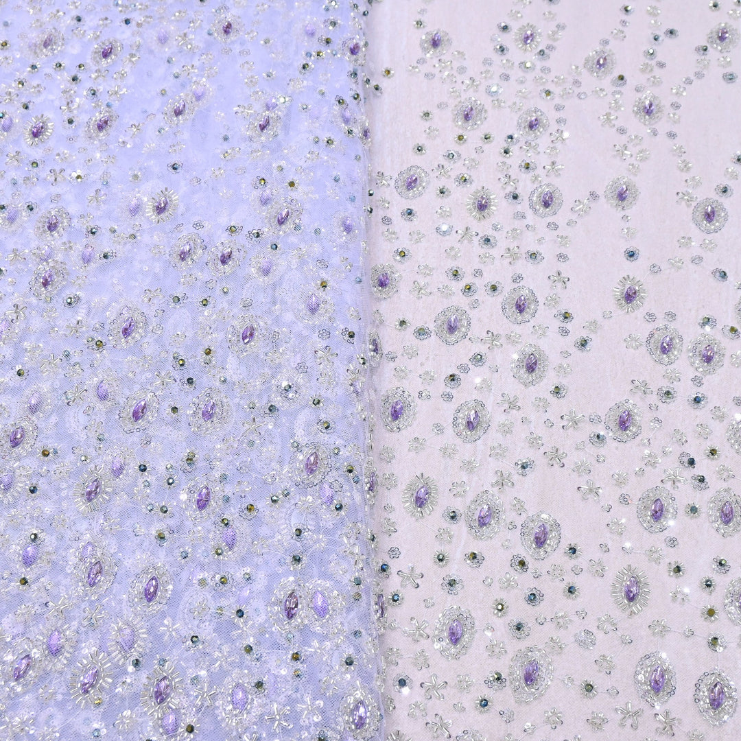 Imported Heavy Sequins, Cutdana & Stone Net Embroidery Fabric 60" | AF6805-03