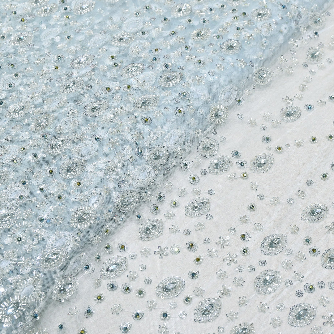 Imported Heavy Sequins, Cutdana & Stone Net Embroidery Fabric 60" | AF6805-04