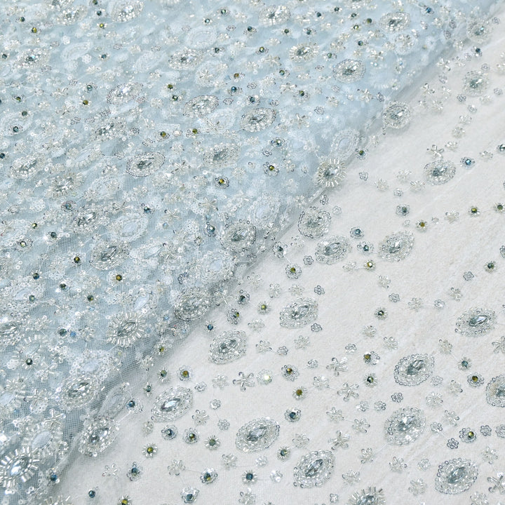 Imported Heavy Sequins, Cutdana & Stone Net Embroidery Fabric 60" | AF6805-04
