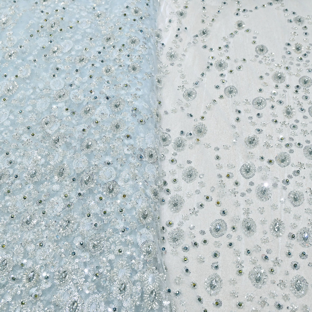 Imported Heavy Sequins, Cutdana & Stone Net Embroidery Fabric 60" | AF6805-04