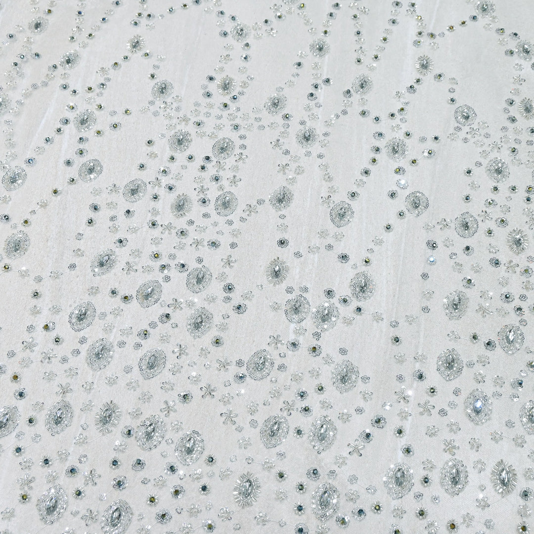 Imported Heavy Sequins, Cutdana & Stone Net Embroidery Fabric 60" | AF6805-04