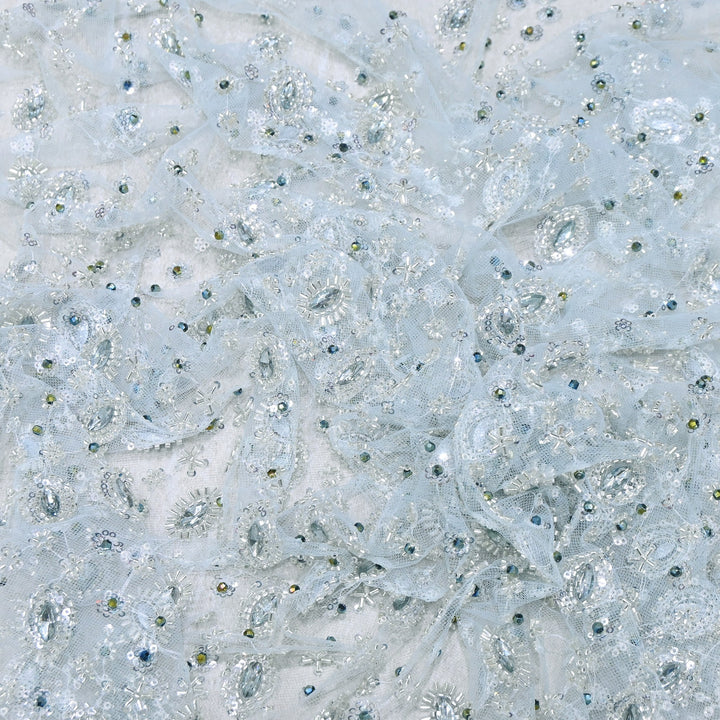 Imported Heavy Sequins, Cutdana & Stone Net Embroidery Fabric 60" | AF6805-04