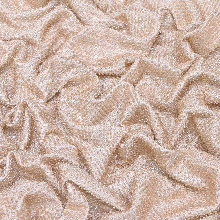 Dyble Crepe Zari, Moti & Sequins Embroidery Fabric | Designer Fabric | V3119C
