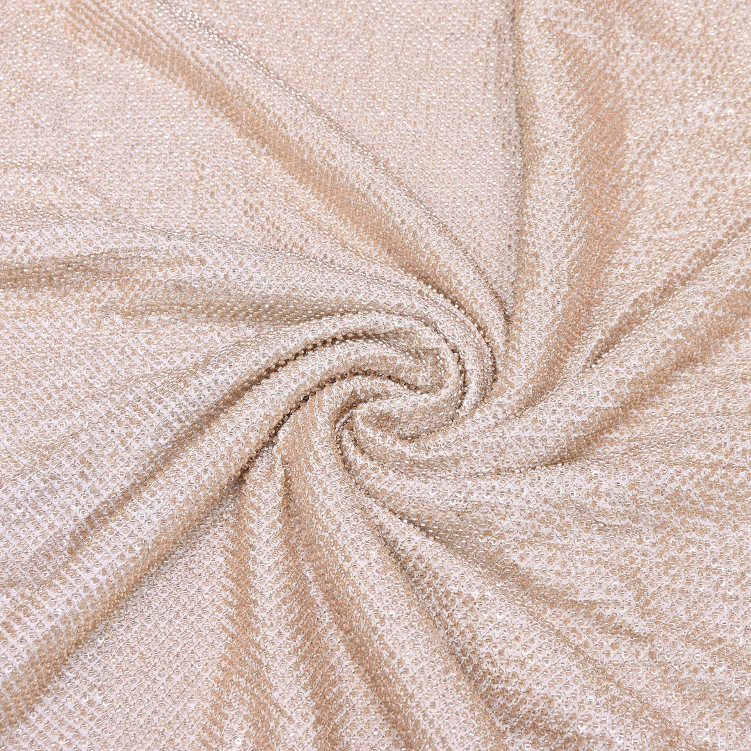 Dyble Crepe Zari, Moti & Sequins Embroidery Fabric | Designer Fabric | V3119C