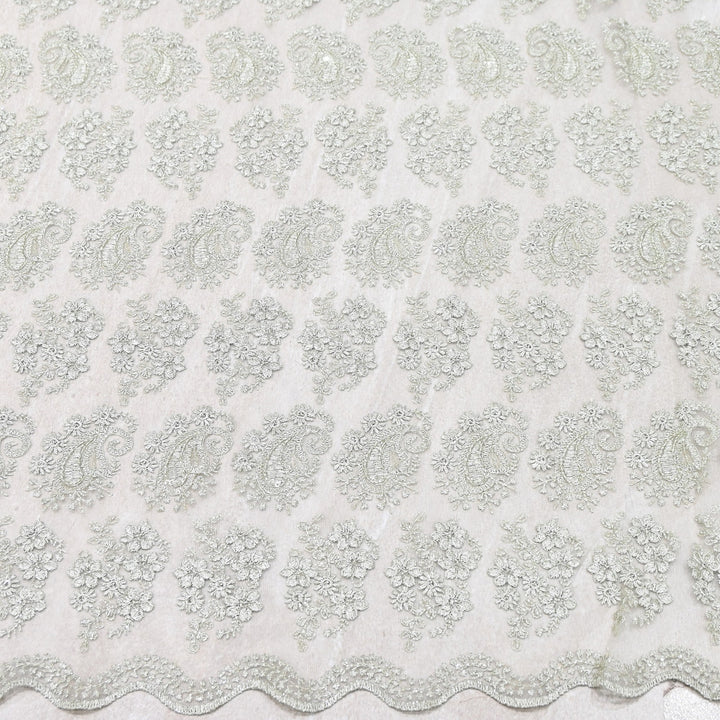 Premium All-Over Floral Paisley Pattern Net Embroidery Fabric | N31852-01