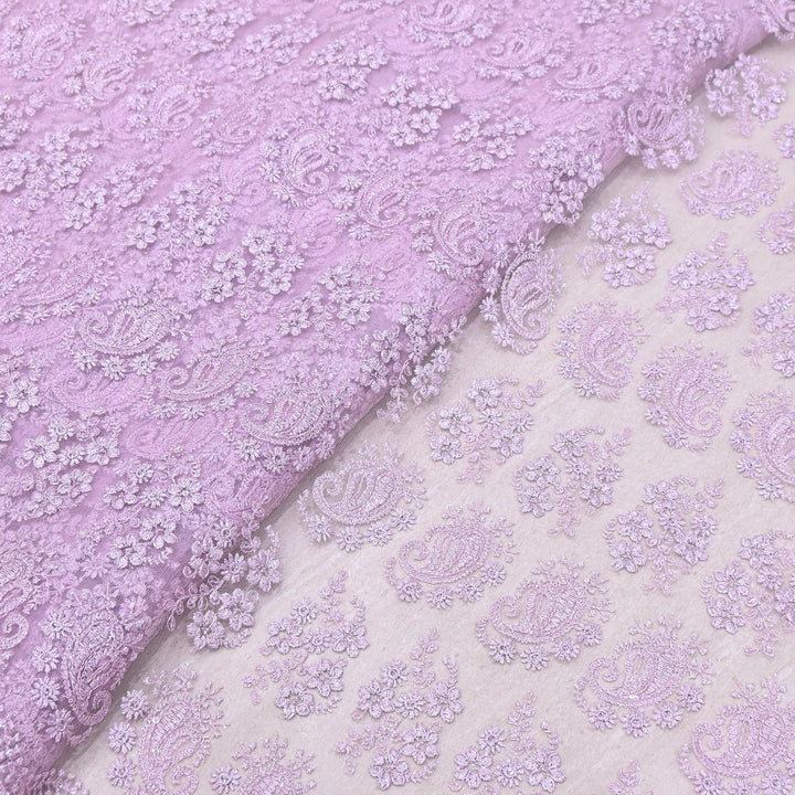 Premium All-Over Floral Paisley Pattern Net Embroidery Fabric | N31852-02