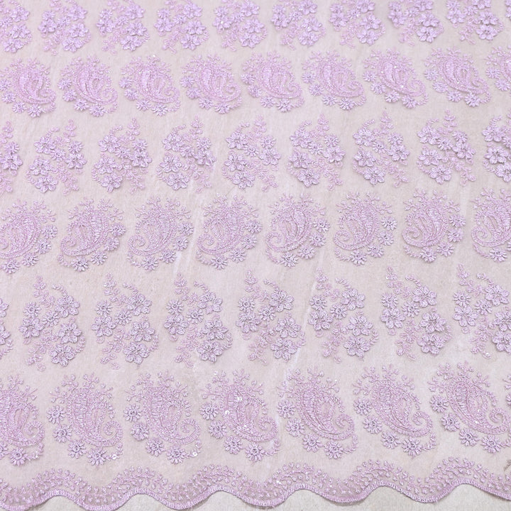 Premium All-Over Floral Paisley Pattern Net Embroidery Fabric | N31852-02