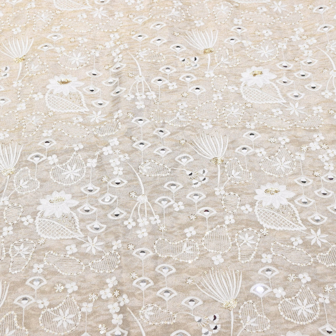Bam Tissue Sequins Embroidery Fabric | V3134C
