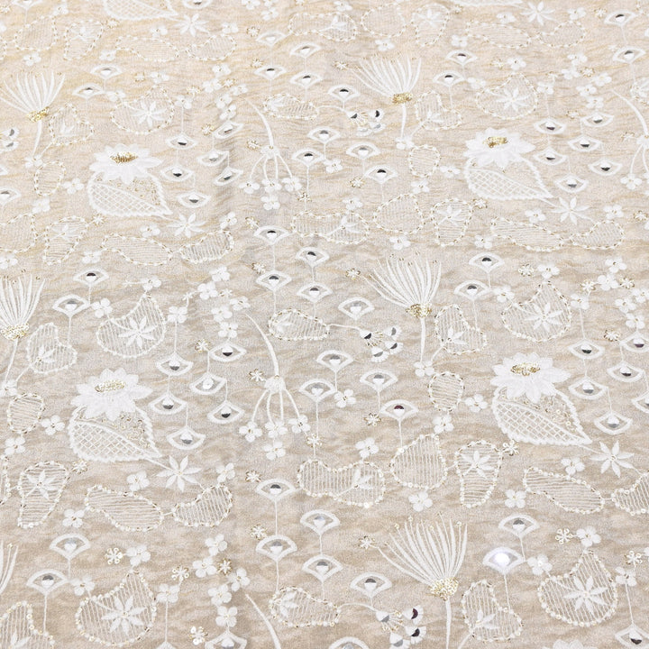 Bam Tissue Sequins Embroidery Fabric | V3134C