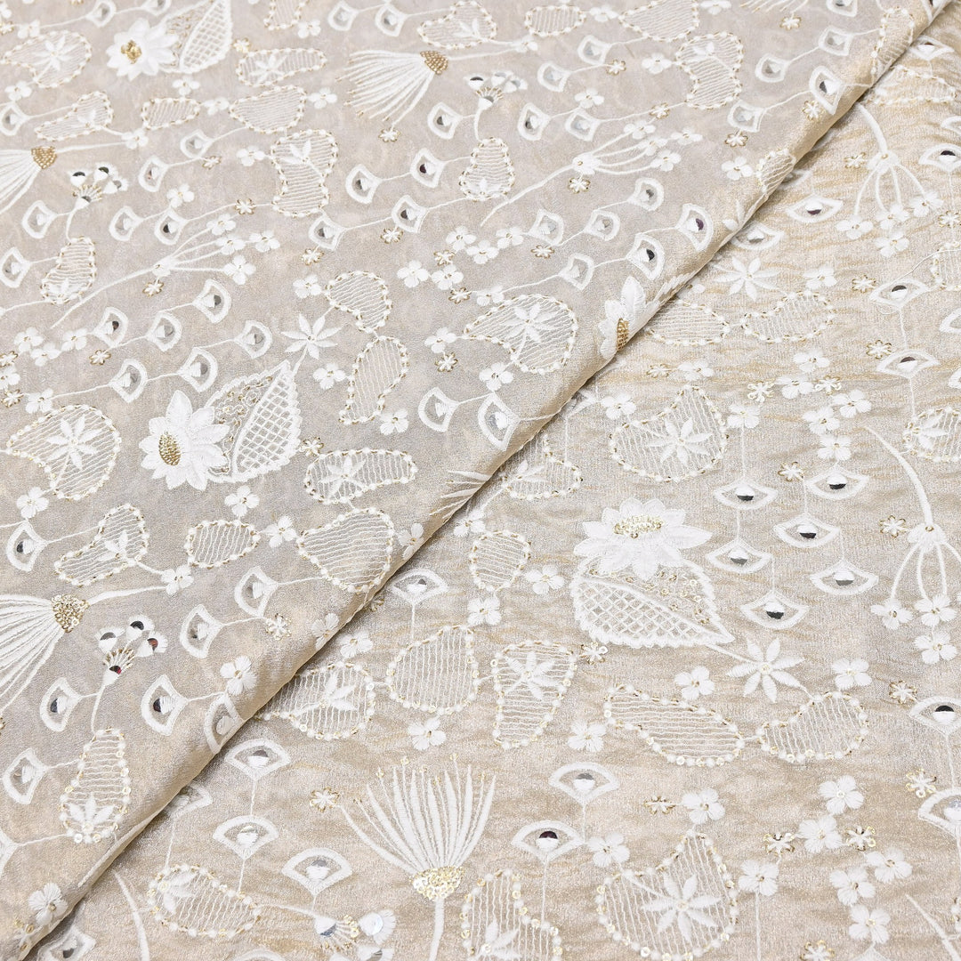 Bam Tissue Sequins Embroidery Fabric | V3134C