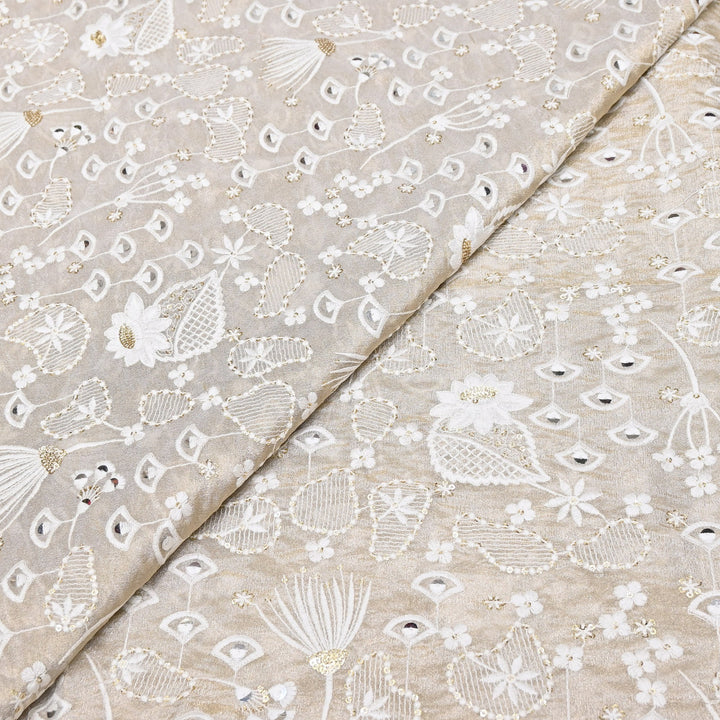 Bam Tissue Sequins Embroidery Fabric | V3134C