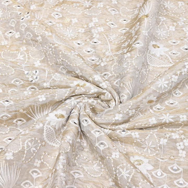 Bam Tissue Sequins Embroidery Fabric | V3134C
