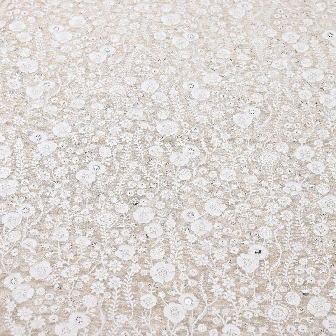 Bam Tissue Sequins Embroidery Fabric | V2997C