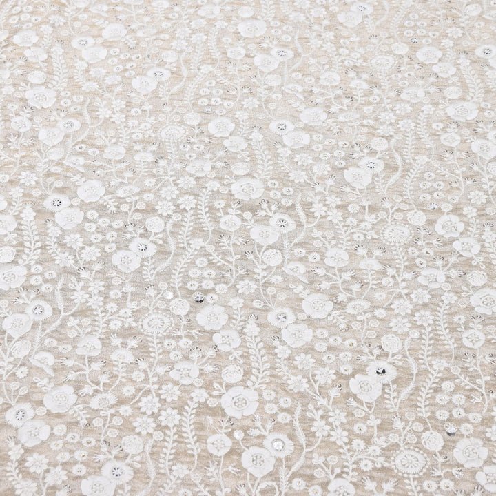 Bam Tissue Sequins Embroidery Fabric | V2997C