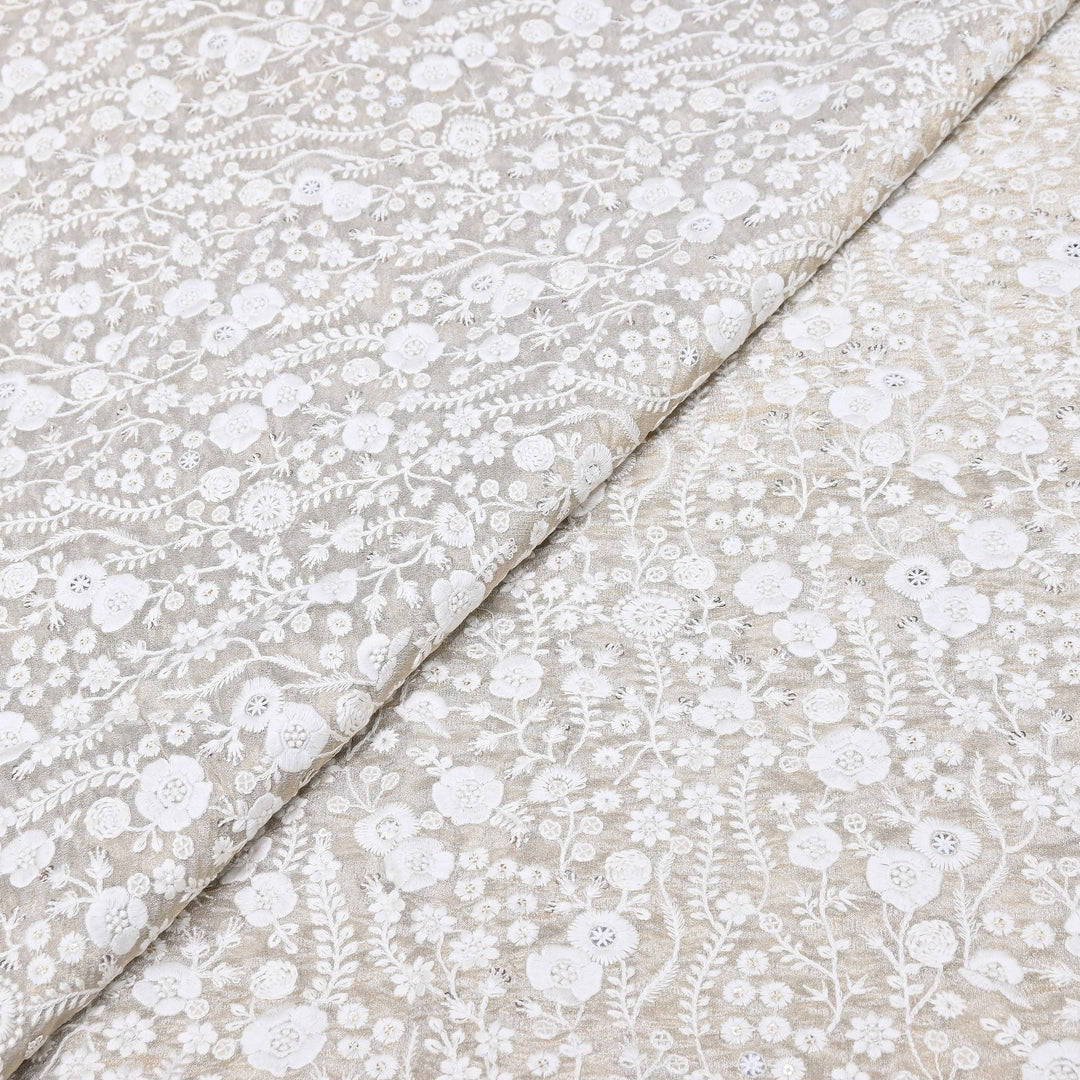 Bam Tissue Sequins Embroidery Fabric | V2997C