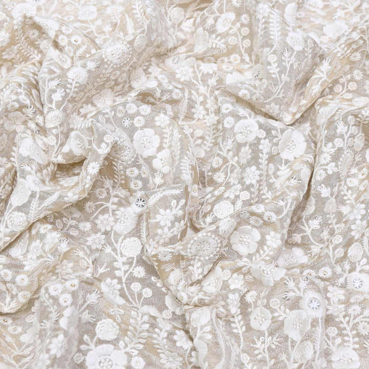 Bam Tissue Sequins Embroidery Fabric | V2997C